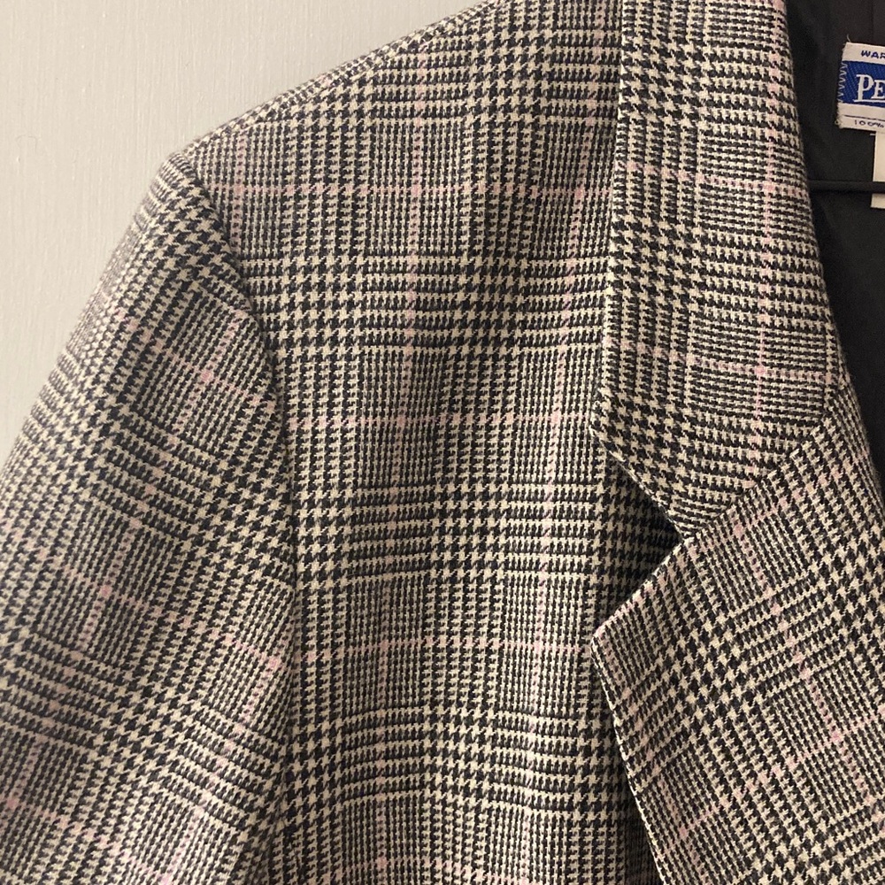VTG Pendleton 100% Virgin Wool Windowpane Glenn Plaid Blazer Double Breasted 20W - Picture 8 of 11